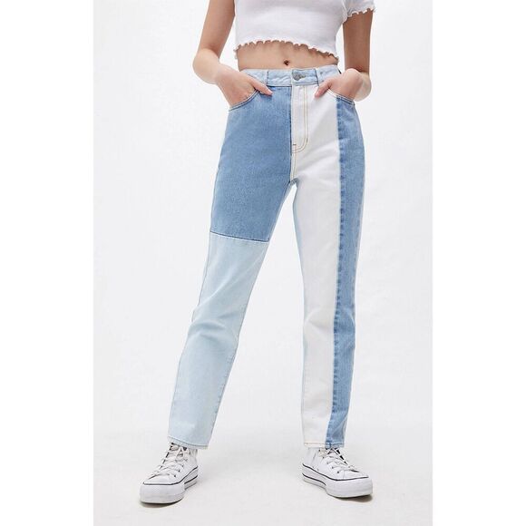 Pacsun Eco Hopper Patch Color Block Mom Jeans 26 - Picture 2 of 8